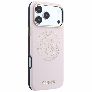 Guess Perforated 4G Gold Logo MagSafe maciņš modelim iPhone 17 Pro / 18 Pro – krāsa: rozā