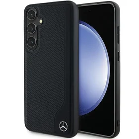 Mercedes ādas iespiestās līnijas Magnētiskais viedtālruņa apvalks Samsung Galaxy S24 - melns