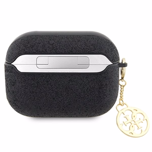 Guess GUAP2GLGSHK AirPods Pro 2 чехол чёрный/чёрный Glitter Flake 4G Charm