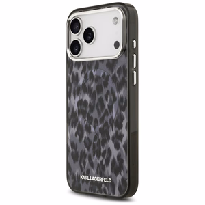 Karl Lagerfeld IML Leoparda raksts Magnētiskais viedtālruņa apvalks iPhone 17 Pro Max - melns