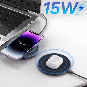 Wozinsky WLI-01Y 15W Qi indukcijas lādētājs ar USB-C kabeli - melns