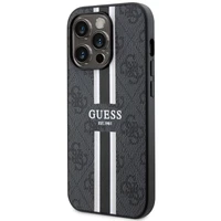 Guess GUHMP14LP4RPSK iPhone 14 Pro 6.1" melns/melns cietais apvalks 4G Printed Stripes MagSafe