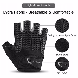 Rockbros S169BGR L cycling gloves with gel inserts - gray