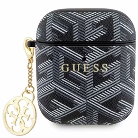 Guess GUA2PGCE4CK AirPods 1/2 apvalks – melns GCube Charm