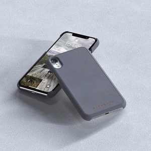 Nordic Elements Original Gefion vāciņš ierīcei iPhone XR, ar dabīga kļavas koka apdari, vidēji pelēks
