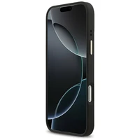 Guess 4G Strass Logo & Big Strap Metal Buttons Magnētiskais apvalks iPhone 17 Pro Max - melns