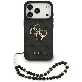 Guess 4G Strap 4G Classic Logo viedtālruņa apvalks iPhone 17 Pro - melna