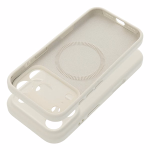 Maciņš iPhone 17 Pro Max / 18 Pro Max (zema kameras mala) Forcell F-Protect Rubber Premium, saderīgs ar MagSafe, antīki balts