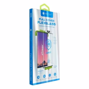 Bestsuit Elastīgs hibrīd stikls 5D karsta locīšana Samsung Galaxy S22 Ultra melns (m) - ar darbajošu pirkstu nospiedumu sensoru