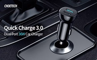 Lādētājs CHOETECH 2xUSB A, 36W, QC3.0