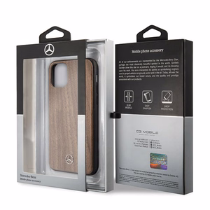 Mercedes Wood Line Walnut apvalks iPhone 11 Pro Max - brūns