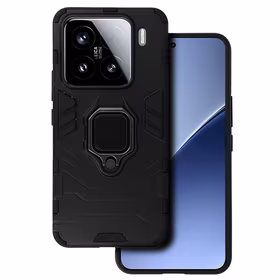 Gredzena bruņu viedtālruņa apvalks Xiaomi 15 Pro 5G melns