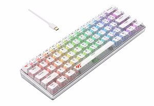 Havit KB903L - spēļu tastatūra (caurspīdīga balta)