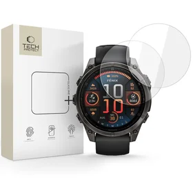 Tech-Protect Glass Fit+ 2-pack rūdītais stikls Garmin Fenix 8 47mm - caurspīdīgs