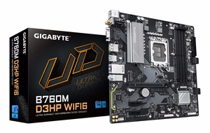 GIGABYTE B760M D3HP WIFI6 mātesplate - atbalsta Intel Core 14. paaudzes procesorus, 4+1+1 fāžu digitālais VRM, līdz 5600MHz DDR5, 2xPCIe 4.0 M.2, Wi-Fi 6, GbE LAN, USB 3.2 Gen1