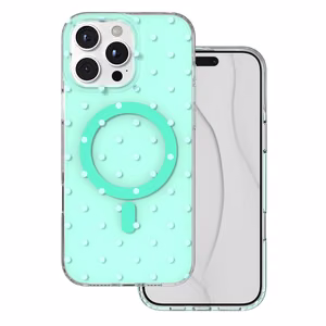 Bubble Dots Mag maciņš, paredzēts iphone 16 Pro Max 6,9", zaļš