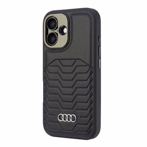 Audi Sintētiskās ādas Magnētiskais iPhone 16 Plus 6.7" melns/melns cietais apvalks AU-TPUPCMIP16M-GT/D3-BK