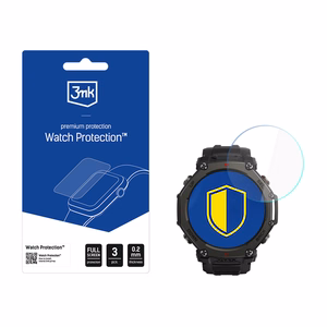 Hibrīda stikls viedpulksteņa displejam 3mk Watch Protection FlexibleGlass priekš Amazfit T-Rex 3 Pro 44mm