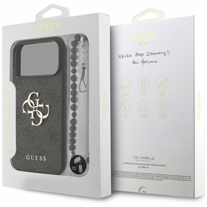 Guess 4G Strap 4G Classic Logo viedtālruņa apvalks iPhone 17 Pro Max - melna