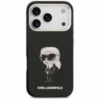 Karl Lagerfeld IML akvareļu Karl un logotipa magnētiskais viedtālruņa apvalks iPhone 17 Pro - melns