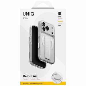 Uniq Heldro Air Magclick Charging vāciņš iPhone 18 Pro / 17 Pro – caurspīdīgs
