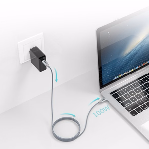 Choetech XCC-1002-GY USB-C - USB-C PD QC kabelis 100W 5A 480Mb/s 1.8 m, pelēks