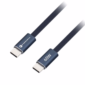 Kabelis USB C uz USB C Forcell F-Energy QC4.0 PD 3A 60W Cafule Flat 1,2 m CCFN23 tumši zils