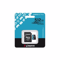 Kingston Atmiņas karte 512GB microSDXC Canvas Go Plus Gen4 200MB/s A2 U3 V30 + adapteris