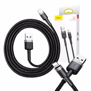 Baseus kabelis Cafule USB - Lightning 1,0 m 2,4A pelēks-melns