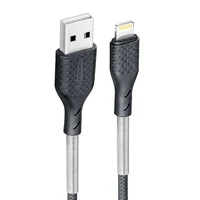 FORCELL F-ENERGY Carbon CB-01A kabelis USB A uz Lightning 2,4A 12W 1 m melns