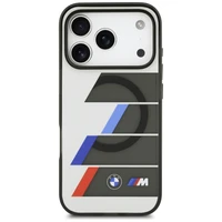 BMW M IML metāla pogas trīskrāsu līnijas magnētiskais viedtālruņa apvalks iPhone 17 Pro - pelēks