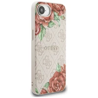 Guess 4G Flowers Print magnētiskais viedtālruņa apvalks iPhone 16e - rozā