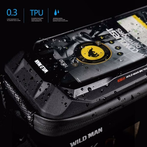 WILDMAN ceļojumu soma velosipēda rāmim ar rāvējslēdzēju, 0,6L (4 "- 7"), MS33, melna