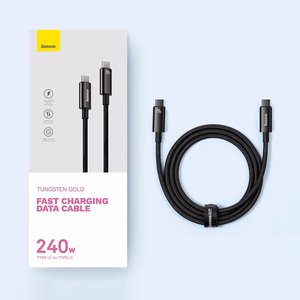 Baseus kabelis Tungsten PD USB-C - USB-C 1,0m melns 240W