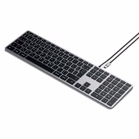 Wire keyboard USB C QWERTY Satechi Slim W3 Wisarkans ST-UCSW3M space pelēks