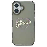 Guess IML Heart viedtālruņa apvalks iPhone 16 Plus - melns