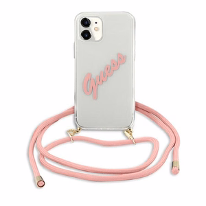 Guess GUHCP12SCRTVSPI iPhone 12 mini 5.4" rozā/rozā cietais apvalks Script Vintage