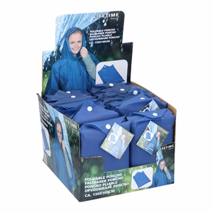 Lifetime rain poncho, 130 × 100 cm, blue