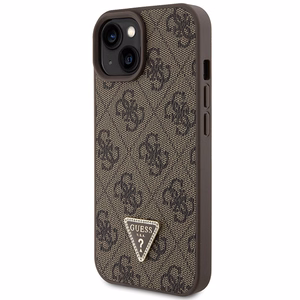 Guess GUHCP15MP4TDSCPW iPhone 15 Plus 6.7" brūns/brūns cietais viedtālruņa apvalks Crossbody 4G Metal Logo