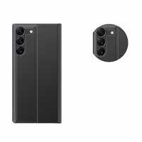 Jauns miega režīma viedtālruņa apvalks Samsung S24+ ar atloku - melns