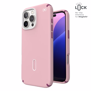 Speck Presidio2 Pro vāciņš ar MagSafe un ClickLock iPhone 16 Pro Max tālrunim, Wednesday Pink/Boysenberry Purple