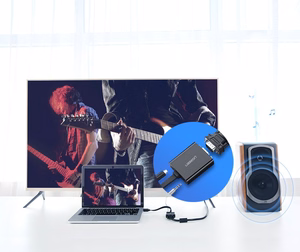 Ugreen adapteris HDMI - VGA micro USB / audio 3.5 mm mini jack melns (40248)