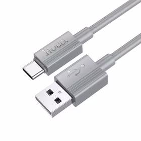 Kabelis USB-A uz USB-C Hoco 3A 1 m X107 pelēks
