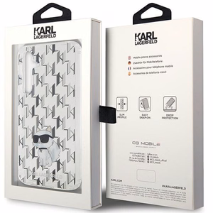 Karl Lagerfeld KLHCS23FEHNCMKLT S23 FE S711 caurspīdīgs cietais apvalks monogramma Choupette