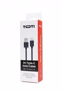 SEEK TOTI USB-A to Type-C, 1m PVC Data Cable 3A, Black