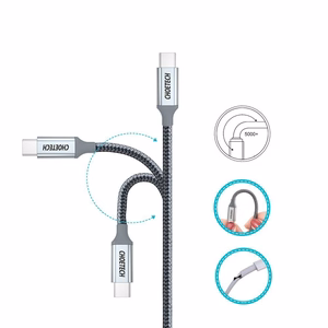 Choetech XCC-1002-GY USB-C - USB-C PD QC kabelis 100W 5A 480Mb/s 1.8 m, pelēks