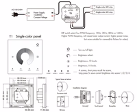 Skārienpaneļa dimmers T1, 12-48VDC, 2 kanāli
