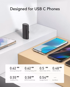 VEGER Portatīvais lādētājs 5000 mAh ar iebūvētu savienotāju Type C PD QC3.0 3A 20W PlugOn (W0556) melns