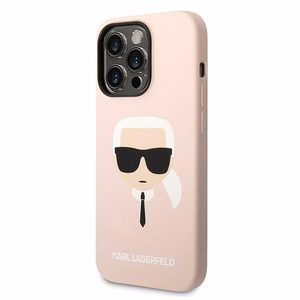 Karl Lagerfeld KLHMP14LSLKHLP iPhone 14 Pro 6.1 "cietais apvalks gaiši rozā / gaiši rozā Silikona Karla Galva Magsafe
