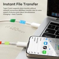 Rock Kabelis Z20 - Type-C uz Type-C kabelis - PD 60W 3A - 1 metrs balts (m)